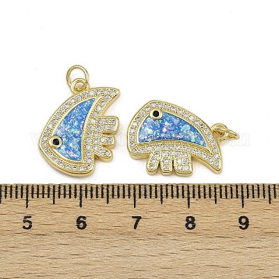 Латунные микропроволочные кубические циркониевые подвески из эмали KK-L249-04G-01-1