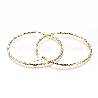 201 большие серьги-кольца из нержавеющей стали EJEW-A054-06B-G-1