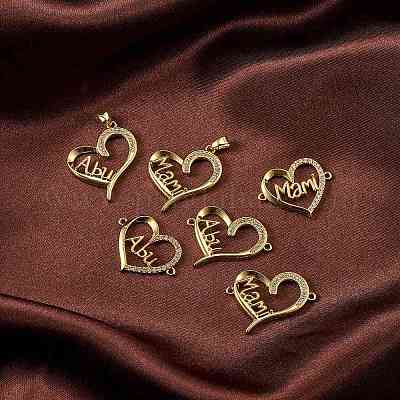 6шт 6 стиля латунные микро проложить прозрачные кубические циркониевые звенья ZIRC-SZ0001-50-1