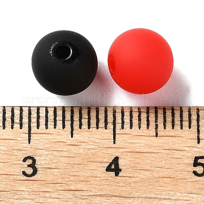 Прорезиненные бусины с имитацией силикона и акрила X1-MACR-D029-01H-1