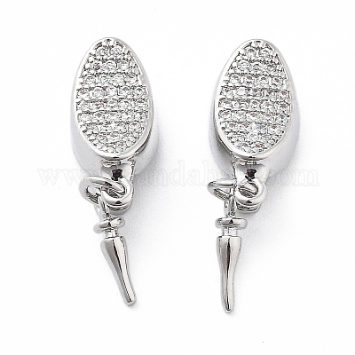 Латунные застежки из прозрачного кубического циркония с микропаве KK-Z080-01P-1