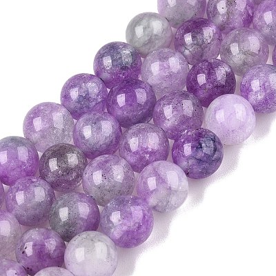 Окрашенные природные белый нефрит бисер пряди G-T138-8mm-210-22-1