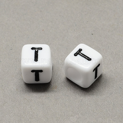 Большой дыра акрил письмо европейский бисер SACR-Q103-7mm-01T-1