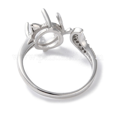 Кольцо-манжета с родиевым покрытием и 925 стерлинговым серебром с микропаве из кубического циркония. STER-NH0001-41P-1