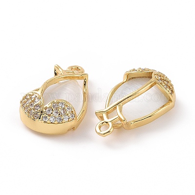 Латунные микропаве прозрачные подвески с фианитом ZIRC-F133-04G-1
