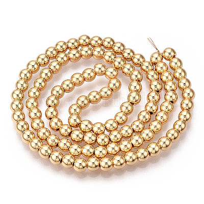 Гальванизировать немагнитных синтетический гематит нитей бисера G-Q466-4mm-04-1