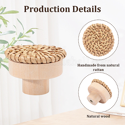 Круглые ручки для ящиков из ротанга и дерева DIY-WH20410-01A-1