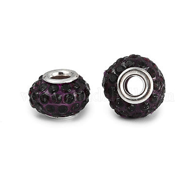 Бусины со стразами из смолы CPDL-H001-10x7mm-3-1