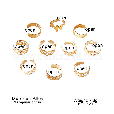 10 шт. 10 стиля кольца-манжеты из сплава для пальцев ног FS-WGB499F-01-1