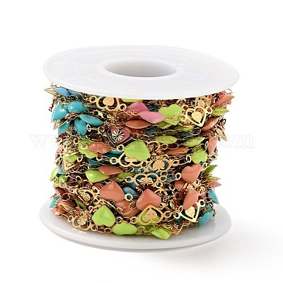 Цепи сердечного звена из нержавеющей стали с ионным покрытием (ip) с красочной эмалью CHS-C005-01G-1