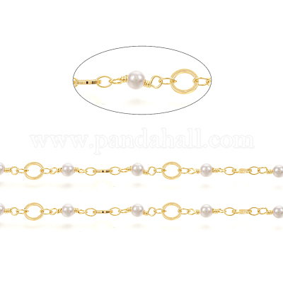 Латунная цепочка из бисера ручной работы CHC-I031-04G-1