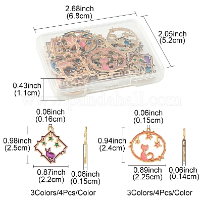 24шт 6 стиля подвески из сплава с эмалью FIND-FS0002-67-1