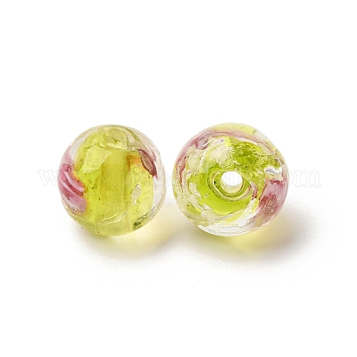 Светящиеся бусины ручной работы из искусственного песка в технике лэмпворк LAMP-B028-03M-10mm-1