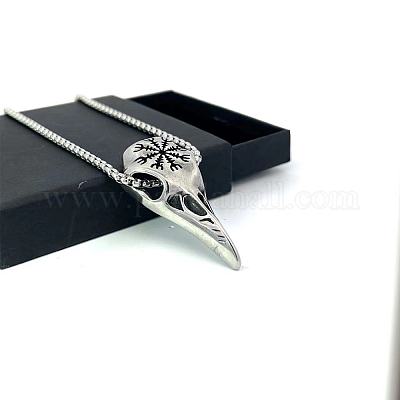 Винтажный кулон в виде черепа викинга с орлом из нержавеющей стали для мужчин VD7789-1