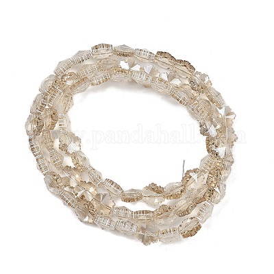 Стеклянные бусины с гальваническим покрытием  EGLA-B011-01A-PL01-1