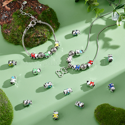 80 шт. 8 цвета ccb пластиковые европейские бусины OPDL-PH0001-04-1