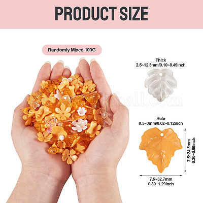 100 г прозрачных и непрозрачных акриловых бусин TACR-TA0001-57B-1