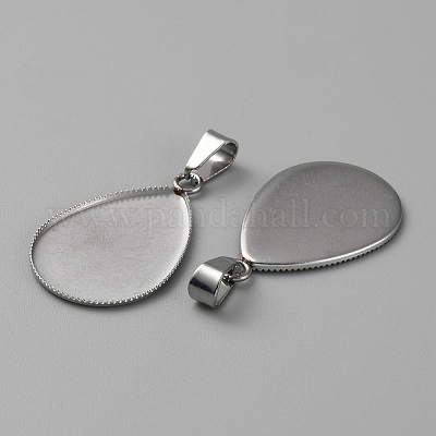 Оправы для подвесок из нержавеющей стали 304 в виде кабошонов STAS-WH0037-06A-P-1