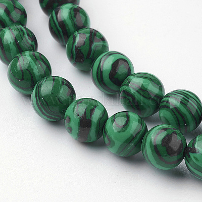 Синтетические нити малахит из бисера G-G735-70-8mm-1