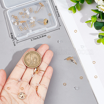 10 шт. латунные серьги-гвоздики KK-CN0002-47-1