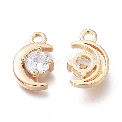 Брелоки из прозрачной латуни с кубическим цирконием ZIRC-H101-06G-1