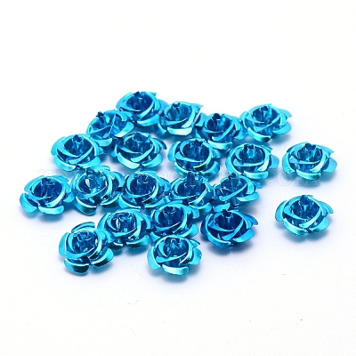 Алюминий цветочные бусины FALUM-WH0001-01A-1