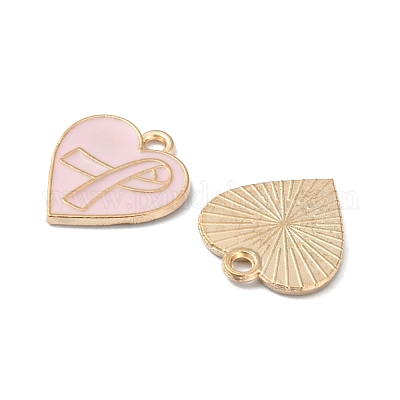 Подвески из цинкового сплава с эмалью светло-золотистого цвета ENAM-WH0061-12B-1