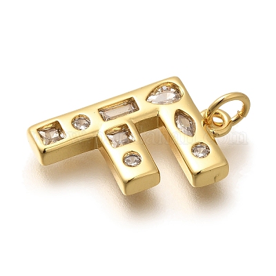Латунные микропаве прозрачные подвески с фианитом KK-G521-01G-F-1
