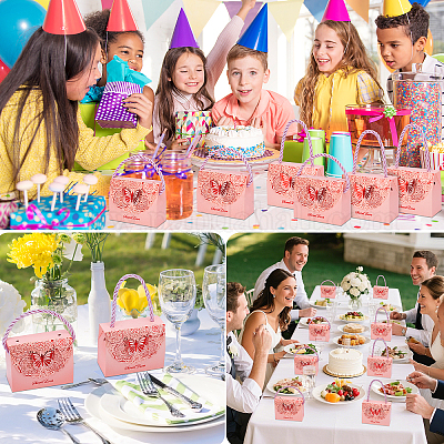 50 упаковка полых подарочных коробок для конфет с цветочным рисунком&nbsp;ABAG-TW0001-02-1