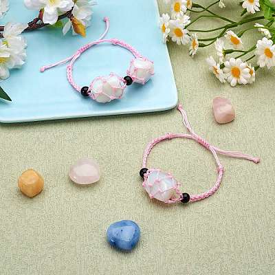 Регулируемый плетеный нейлоновый шнур макраме мешочек изготовление браслета AJEW-SW00013-01-1