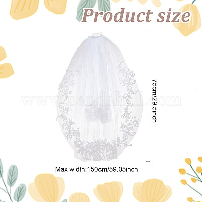 Фата из нейлоновой сетки с гребнем для волос AJEW-WH0258-993-1