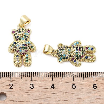 Покрытие стойки медвежонок латунь микро паве подвески из кубического циркония KK-E102-06G-01-1