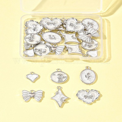 24шт 6 стиля подвески из сплава с эмалью ENAM-FS0002-65P-1