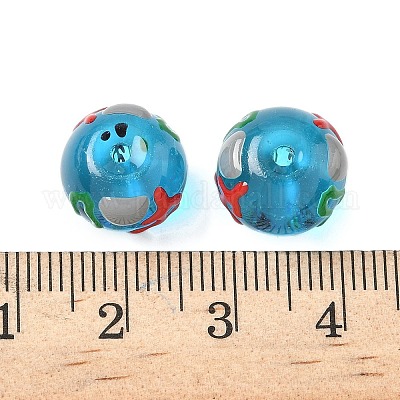 Стеклянные эмалевые бусины ручной работы LAMP-D304-02F-1