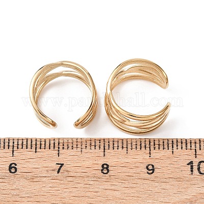 Серьги-каффы из нержавеющей стали 304 в форме буквы С EJEW-K268-86G-1