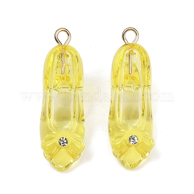 Подвески из прозрачной смолы со стразами RESI-Q021-01E-1