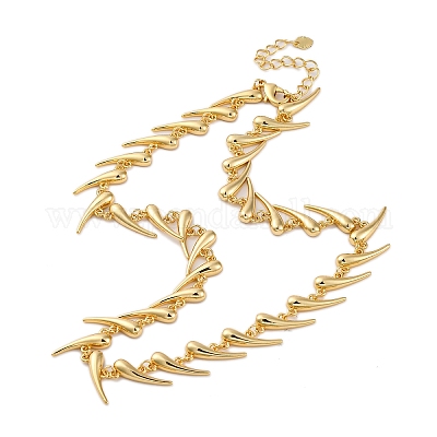 Латунные цепочки-капли из латуни с покрытием стойки для женщин NJEW-C064-01G-1