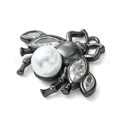 Стойка из латуни с подвесками из искусственного жемчуга из АБС-пластика KK-G501-18EB-1