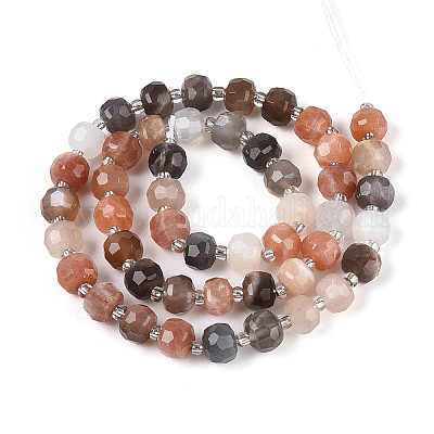 Нити из натуральных бусин из нескольких лунных камней G-T144-A01-09-1
