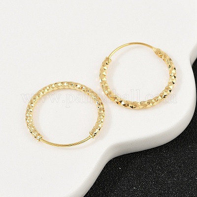 Фактурные серьги-кольца из латуни EJEW-F378-03C-G-1