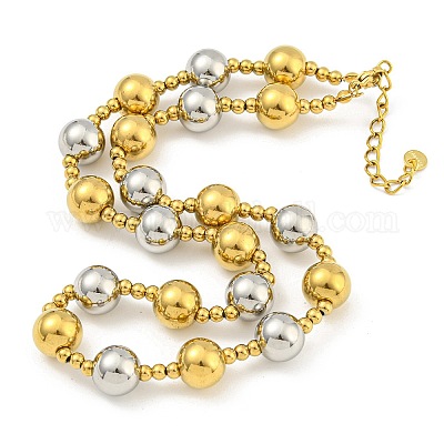 Круглые бусины из нержавеющей стали 304 и 201 для женщин NJEW-G144-04C-GP-1