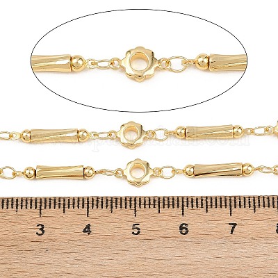 Латунные цепочки с цветочными звеньями CHC-B025-02G-1