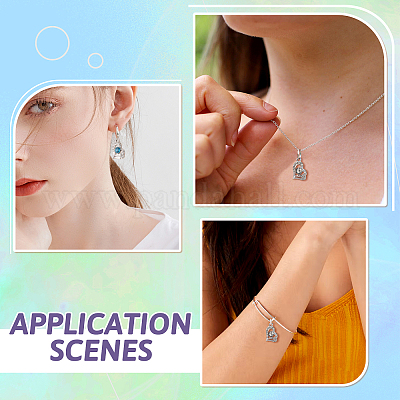 6шт 6 цвета подвески из сплава со стразами FIND-TA0003-05-1