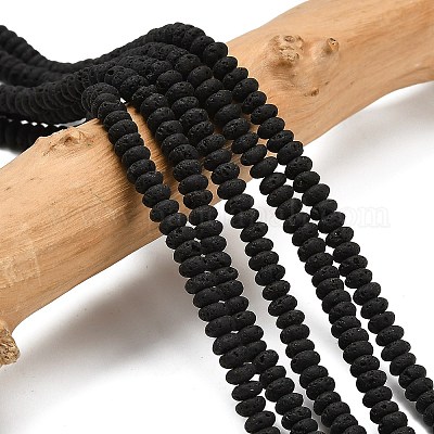 Бусы из натуральной лавы G-L635-A25-4x2mm-1