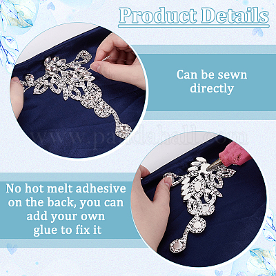 2 шт. 2 стиля цветочные сплавы стразы украшения аксессуары DIY-FG0008-05B-1