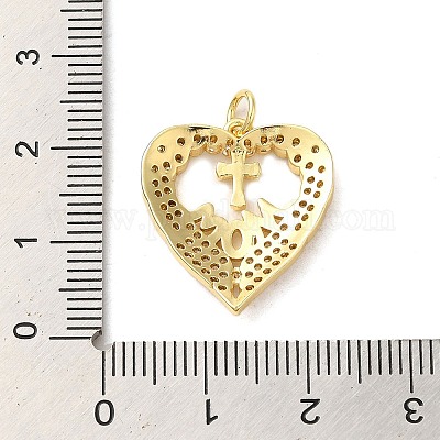 Подвески из латуни с микро паве ко Дню матери FIND-Z041-20J-1