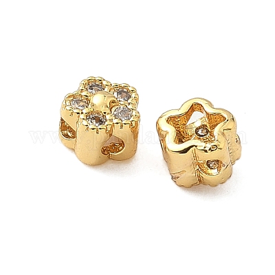 Латунные микро проложить кубического циркония бусы KK-Z120-10G-1