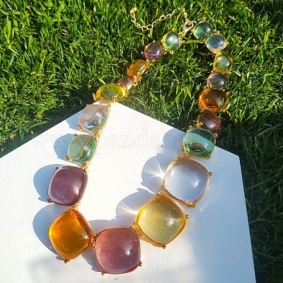 Ожерелья из сплава и прозрачного акрила с градуированными звеньями WGB9BD2-01-1