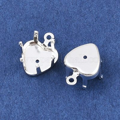 Оправа в форме сердца из латуни с пришивными зубцами&nbsp;KK-C163-14A-S-1