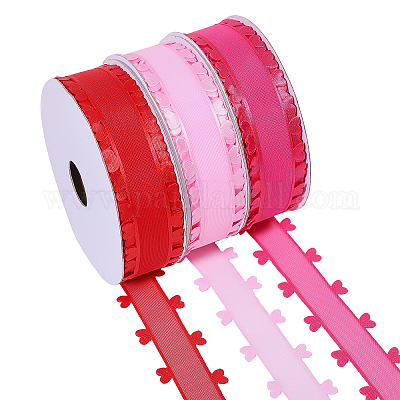 3 рулон 3-х цветного полиэстерового кружева в форме сердца ко Дню святого Валентина OCOR-FG0002-74-1